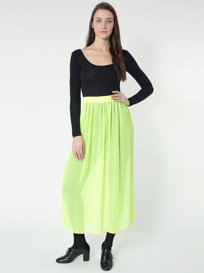 American Apparel Chiffon Single Layer Full Length Skirt Where To Buy And How To Wear 