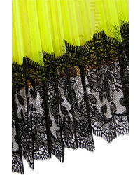 Christopher Kane Lace Trimmed Neon Tulle Skirt