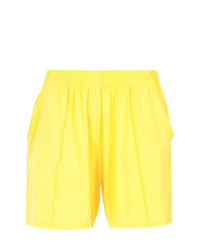 Green-Yellow Pleated Shorts
