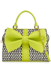 Betsey Johnson Curtsy Dotted Bow Satchel Bag Citron