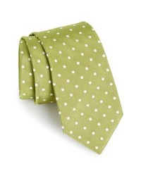 Green-Yellow Polka Dot Silk Tie
