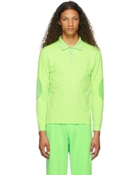 ERL Green Rugby Long Sleeve Polo