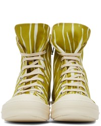 Rick Owens DRKSHDW Green Off White Zebra Sneakers