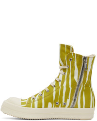 Rick Owens DRKSHDW Green Off White Zebra Sneakers