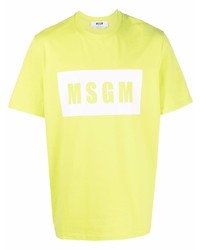 MSGM Box Logo Print Short Sleeve T Shirt