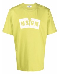 MSGM Logo Box Print T Shirt