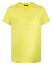 Balmain Logo Embossed T Shirt