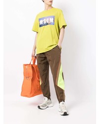 MSGM Logo Print Cotton T Shirt