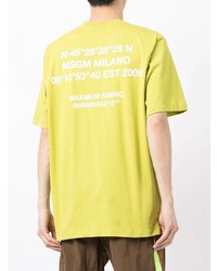 MSGM Logo Print Cotton T Shirt