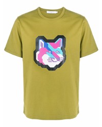 MAISON KITSUNÉ Pixel Fox Head Print T Shirt