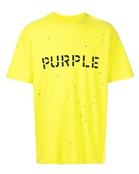 purple brand Stencil Logo Print T Shirt