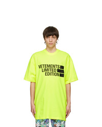 Vetements Yellow Big Logo Limited Edition T Shirt