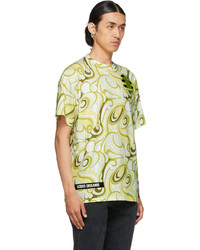Raf Simons Yellow Green Printed T Shirt