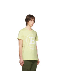 Balmain Yellow Logo T Shirt