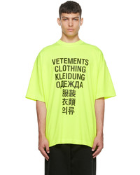 Vetements Yellow Translation T Shirt