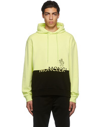 Moncler Yellow And Black Logo Hoodie