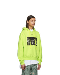 Off-White Yellow Spray Paint Over Hoodie