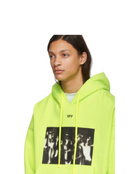 Off-White Yellow Spray Paint Over Hoodie