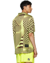 We11done Yellow Geometric Print Short Sleeve Shirt