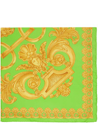 Green-Yellow Print Silk Scarf