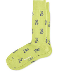 Green-Yellow Print Socks
