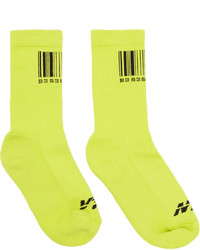 VTMNTS Yellow Black Barcode Socks