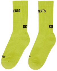 Vetements Yellow Logo Socks