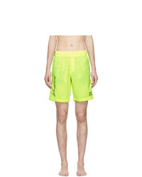 Green-Yellow Print Swim Shorts