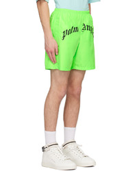 Palm Angels Green Printed Swim Shorts