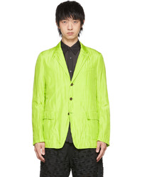 Green-Yellow Quilted Silk Blazer