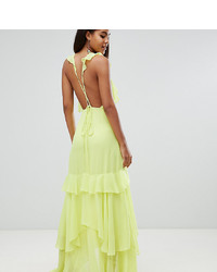 Asos Tall Asos Design Tall Ruffle Maxi Dress With Strappy Back