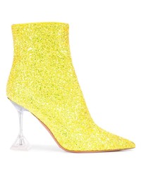 Green-Yellow Sequin Ankle Boots