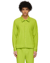 Homme Plissé Issey Miyake Green Tailored Pleats 1 Jacket, $650