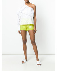 MSGM Distressed High Waisted Shorts