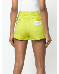 MSGM Distressed High Waisted Shorts