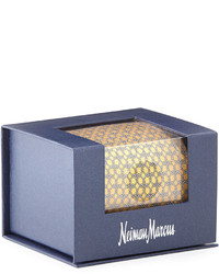 Neiman Marcus Boxed Chain Pattern Silk Tie Yellow