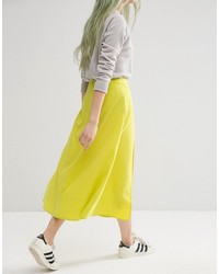 Asos Collection Soft Midi Skirt With Splices