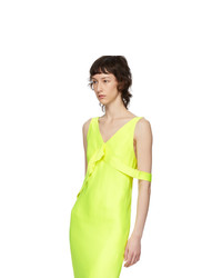 Helmut Lang Yellow Double Satin Sash Dress