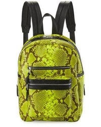 Ash Danica Large Leather Backpack Yellow Snake