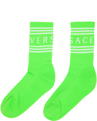 Versace Green 90s Vintage Logo Socks