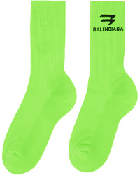 Balenciaga Green Sporty B Tennis Socks