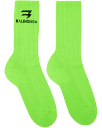 Balenciaga Green Sporty B Tennis Socks
