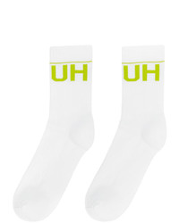 Hugo Two Pack White And Yellow Mismatched Socks
