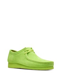 Green-Yellow Suede Derby Shoes