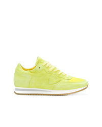 Green-Yellow Suede Low Top Sneakers