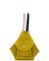 Green-Yellow Suede Tote Bag