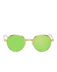 Gucci Gold And Green Gg0872s Sunglasses