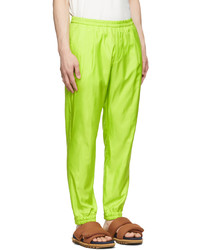 Dries Van Noten Green Silk Cotton Trousers