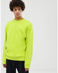 ASOS DESIGN Oversized Sweatshirt In Bright Green