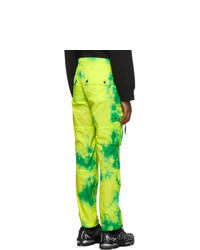 Palm Angels Green Tie Dye Cargo Pants